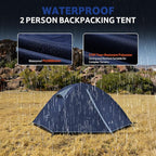 Naturehike Bleik 2-3 Person Camping Tent, Waterproof Double Layer Lightweight Backpacking Tents for Camping