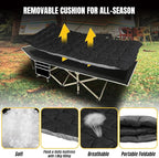 YELLOW JACKET Folding Camping Cot for Adults,600LBS Max Load,28" Wide Sleeping Cot with Removable Thick Mattress Portable Foldable Camping Bed with Carry Bag for Camp,Home,Office,Travel,Black