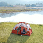 CAMPROS CP Upgraded 6/8 Person Camping Tents, Waterproof Windproof Family Tent with Larger Mesh Windows & Door, Double Layer, Easy Set Up, All-Season Dome Tent with Top Rainfly & Carry Bag