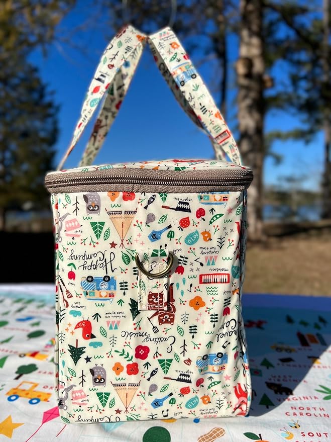 Kwang Min Insulated Insulated Cooler Bag,Reusable Large Lunch Bag for Women, Great for Outdoors,Camping,Party,Premium Quality,Adjustable Strap,Foldable
