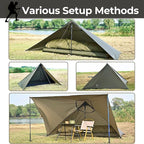 Onewind Lightweight Poncho Shelter, Solitary Shelter Cape Silnylon Emergency Survival Shelter Ultralight Minimalist Shelter for Camping Hiking Backpacking Bug Out Bag