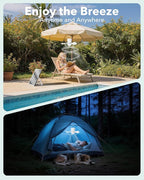 Solar Ceiling Fan Light, 30W Solar Gazebo Fan with Remote, Portable Solar Canopy Fans for Outside, Rechargeable Battery Operated Camping Fan, for Tent Shed Patio Greenhouse Porch Pergola
