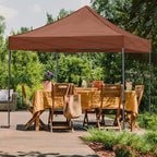 HLong 10x10 Heavy Duty Pop-Up Canopy Tent Commercial Grade, Brown