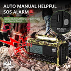 Emergency Weather Radio,12000mAh/44400mWh Solar Hand Crank AUTO NOAA Alert/AM/FM/SW Shortwave Radio with Type-C Charger, Battery Operated Radio,Reading Lamp, SOS & Flashlight for Emergencies