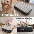 Queen Air Mattress with Built-in Pump, 18" Raised Blow Up Mattress, 800 lbs Max Honeycomb Air Bed, 48Hr Leak-Proof Test, 3min Inflatable Mattress for Home, Guests, Camping, Colchones inflables