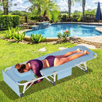 LILYPELLE Folding Chaise Lounge Chair with Mattress, 5 Position Beach Chair with Face Hole, Patio Chaise Lounge Chairs for Outside, Sunbathing, Camping, Pool, Beach, Poolside