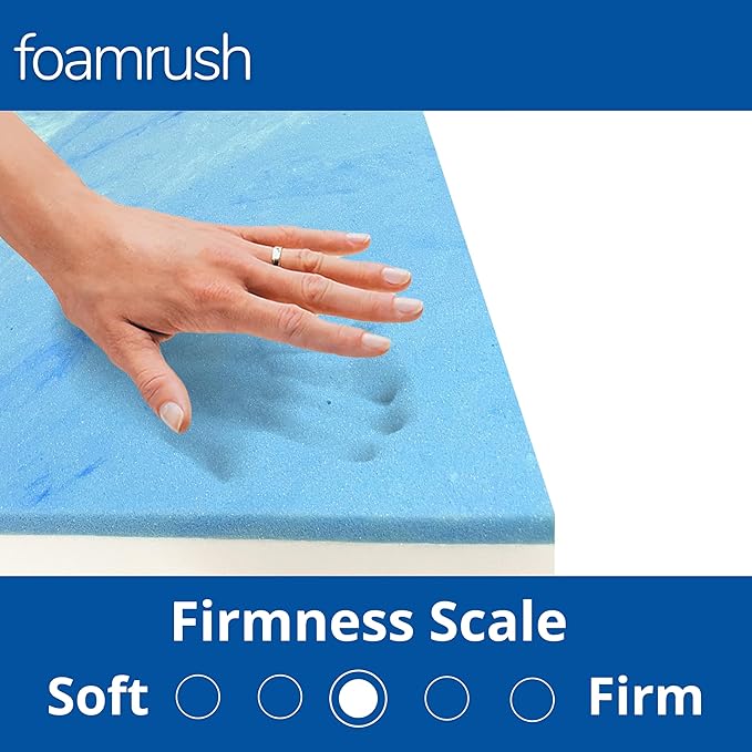 FoamRush 6" x 54" x 72" Bunk, Camping Cot Gel Memory Foam RV Mattress Replacement with Cotton Cover, Medium Firm, Comfort, Pressure Relief, Made in USA, Travel Camper Trailer Truck