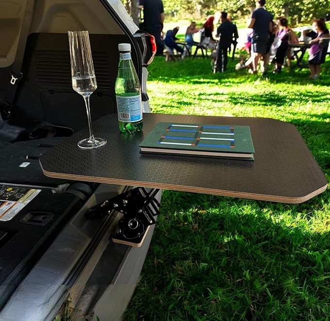 Tailgate Table for SUV, Truck & Van – Heavy-Duty Foldable Car Camping Table, Quick Clamp Mount, Portable Aluminum Tailgate Platform for Overlanding, Road Trips & Outdoor Cooking | for Cars, Vans, SUVs, Outdoor, for Camping, Road Trips