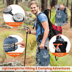 20,000 BTUs 2 Burner Propane Camping Stove, Portable Folding Camp Stove with Adjustable Burners, Built-in Ignition and Carrying Bag, Dual Gas Stoves for Tailgating, Camping, BBQ Overland Grey