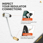 5430 Regulator Compatible with Coleman Stoves, Fold N Go InstaStart Portable Camping Grill Stove 1LB Cylinder Tank Pressure Regulator fit for 5413 5420A 5423E 5425A 5430B 5433 5435B 5435C 5444 5453