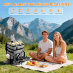 NOL Natural Organic Lifestyle Double Deck Large Waterproof Insulated Cooler Backpack for Men & Women, 32L/57 Cans Leak Proof Cooler Lunch Backpack for Camping, Hiking, Fishing, Picnic，Light Gray