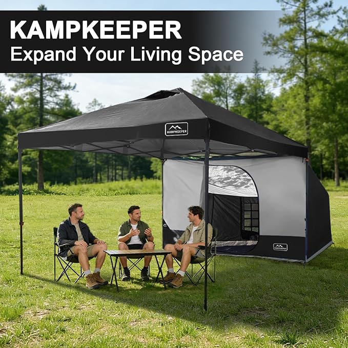 KAMPKEEPER 2 Person Canopy Side Tent, Camping Tent for 10x10 Canopies, Easy Up Cube Tents Gazebo Room with Mesh Window for Camping, Storage, Events(Canopy Not Included)