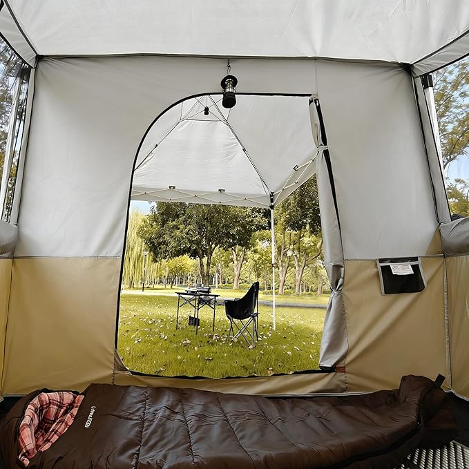 REDCAMP Canopy Camping Tent for Pop Up Canopy Tent, Inner Tent Converts Straight Leg 10'x10' or 10'x20' Canopy into Camping Tent, Fits 4-6 Person(Frame/Shelter NOT Included)