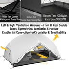 Naturehike Mongar UL Tent [2025 Upgrade] - 1-2 Person Ultralight 3 Season Camping Tent, Waterproof One Person Two Person Backpacking Tent for Hiking, Cycling, Easy Setup