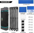 COBIZI 10x30 Pop up Canopy with 8 Removeable Sidewalls, Heavy Duty Party Tents for Parties, Events and Weddings, UPF 50+ Waterproof Commercial Tent with Roller Bag, Blue (Windproof Upgraded)