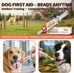 Activated Charcoal First Aid Kit -Emergency Support for Dogs, Cats & Puppies, Natural Charcoal Formula for Digestive Balance, Camping & Home Essential Oral Anti Diarrhea Digestive (60ml 2Tubes)