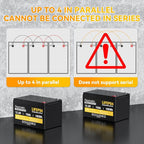 12V 15Ah Deep Cycle LiFePO4 Battery, 3000+ Cycles, Maintenance-Free Battery for Fish Finder, Scooter, Security System, Solar System, UPS etc Rechargeable Lithium Iron Phosphate