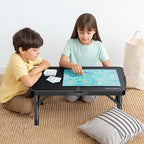 Folding Camping Table, 22" x 15" Picnic Table with 3 Adjustable Height Max 27.5", Matte Black Aluminum Folding Table with Handle for Party, Dining, Garden, Patio, Market