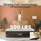Twin Air Mattress with Built-in Pump, 18” Raised Blow Up Mattress - 500 lbs Max Honeycomb Design, 3-Min Inflation, Waterproof Velvety Top, Ideal for Home, Guests & Camping, Colchon Inflable