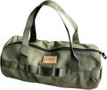 TBACW Canvas Tool Storage Bag with Zipper - Organizer for Tools, Tent Stakes & Poles, Durable Fabric Utility Pouch for Outdoor Hunting Hiking Camping Gear (Green)