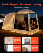 SUV Tailgate Tent VEVOR, 6 x 6 ft Pop-Up Screen House Canopy for 4–6 Person, Portable Screened Shelter with Carry Bag, for Car Camping, Backyard, Patio, Outdoor Activities