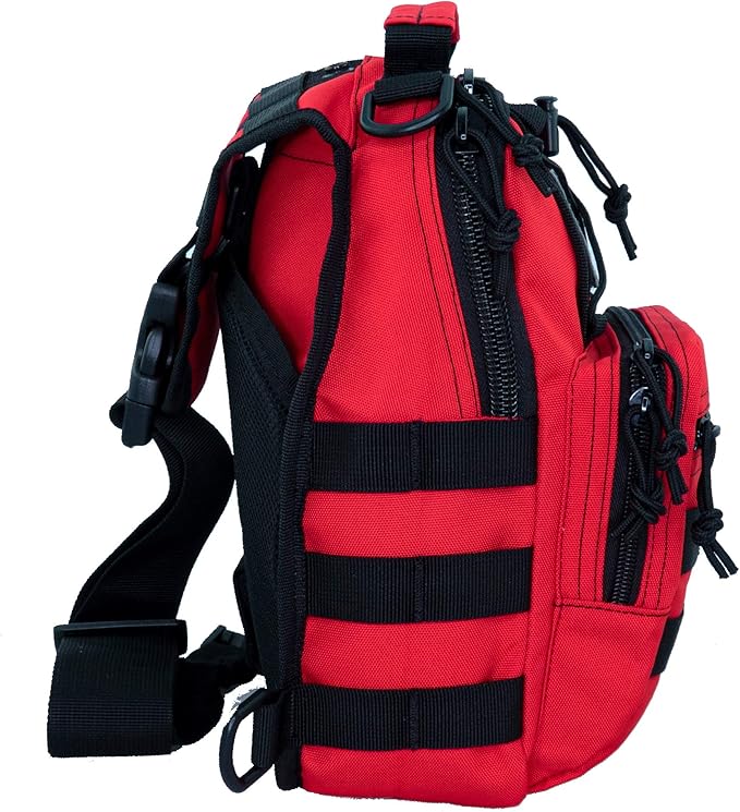 LINE2design First Aid Sling Backpack - Tactical EMS & Outdoor Rescue Bag - Red