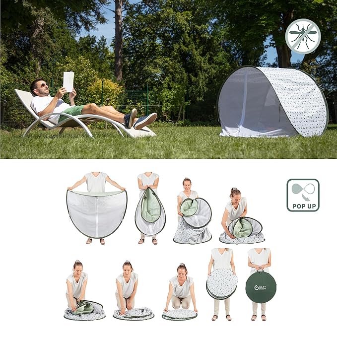 Babymoov Anti-UV Provence Baby Tent UPF 50+ Sun Protection with Pop Up System for Easy Use & Transport (Summer 2025 Edition)