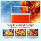 Small Cooler Hard Shell, Ice Chest with Retractable Handle, Small Hard Cooler Box with 3–4 Day Ice Retention, Car Cooler for Picnic, Beach, Work & Travel
