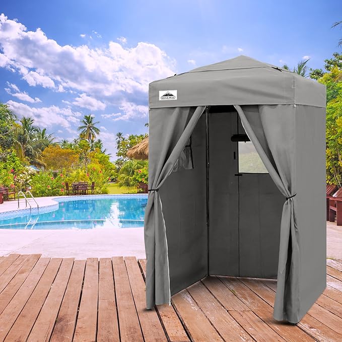 EAGLE PEAK Flex Ultra Compact 4x4 Pop-up Canopy Tent with Vented Top, Sun Shelter, Fast Set Up Changing Room, Portable Privacy Canopy for Camping, Photoshoots, and More (Gray)