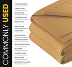 PROTARP Heavy Duty 14 OZ Water Resistant Canvas Tarp, UV Resistant Tarpaulin Cover with Rustproof Brass Grommets, Multipurpose for Canopy, Roof, Camping, Woodpile (Tan 20'X24')