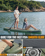 10'6''x33''Inflatable Stand Up Paddle Board, 400lbs Extra Wide Stand Up Paddleboard with Kayak Seat, Anti-Slip EVA Deck Premium SUP Accessories Kit, Non-Slip Stable Deck Boat for Yoga Fishing Surf