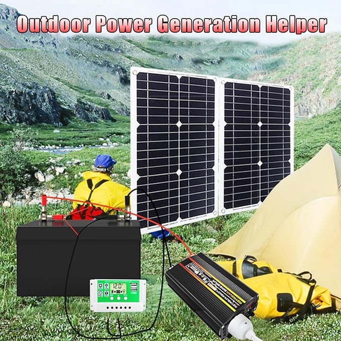 Complete 10000W Solar Panel Kit with Pure Sine Wave Inverter & 50A Charge Controller for Marine, RV(50W)