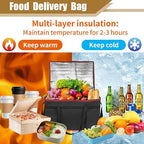 PEASUG Insulated Bags for Food Delivery, XXXL Pizza Delivery Bags, Large Capacity Cooler Bag Keep Food Warm for Grocery Shopping and Catering, Foldable, Heavy-Duty (Red)