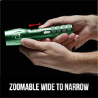 GORILLA GRIP Powerful LED Tactical Flashlight, 750 FT High Lumens 5 Adjustable Modes, Water Resistant, Ultra Bright Zoom Flashlights, Small Mini Flash Light, Camping, Night Dog Walking, Green