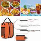 BEIMILY Lunch Box for Men Women Adults,Small Insulated Lunch Bag for Office Work Picnic,Reusable Portable Lunchbox,Soft Cooler Tote Bag(Orange)