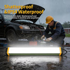 Mechanic Work Light, 7000LM Magnetic Work Lights, Rechargeable LED Work Light Bar, Portable Cordless Underhood Work Lights with Hooks for Inspection Workshop Emergency