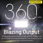 Nitecore NU21 360 Lumen Ultra Lightweight Outdoor Headlamp Dual Beam USB-C Rechargeable Headlight Tag (Black)
