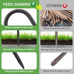 12 Inch 8 Pack Ground Anchors Heavy Duty Rebar Stakes Garden Stakes U Hook Galvanized Steel Ground Stakes Tent Stakes Trampoline Stakes, for Camping Tents Soccer Goals, Black