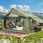YOLENY 2-4 Person Inflatable Tents for Camping, Quick Setup in 2 Minutes with Hand Pump, 4-Season Waterproof Windproof Oxford Blow Up Tent