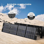 80 Watt Portable Solar Panel for Power Station, IP67 Waterproof Foldable Solar Cell Solar Charger DC5521 DC7909 XT60 Anderson DC 8mm Connector for Camping, RV, Off Grid Outdoor Essentials