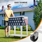 VINGLI 80 Quart Rolling Ice Chest, Portable Patio Party Bar Drink Cooler Cart, with Shelf, Beverage Pool with Bottle Opener