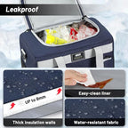 MIER Large Lunch Box for Men Women Adult Insulated Soft Sided Cooler 30 Can Leakproof Lunch Bag Collapsible for Work Travel Camping Beach, 18L (Blue-No Luggage Strap)