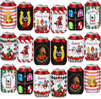 Kentucky Horse Derby Can Cooler Sleeves, 18-Pack Neoprene Derby Beverage Coolers Derby Party Supplies with 9 Unique Designs for Beverage Insulation Cup Decorations