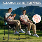 EVER ADVANCED Portable 30.7" Seat Height Tall Folding Camping Chair Directors Chair High Foldable Bar Stool with Side Table for Makeup Artist, Sports Event, Craft Show, Textilene Mesh, Supports 350LBS