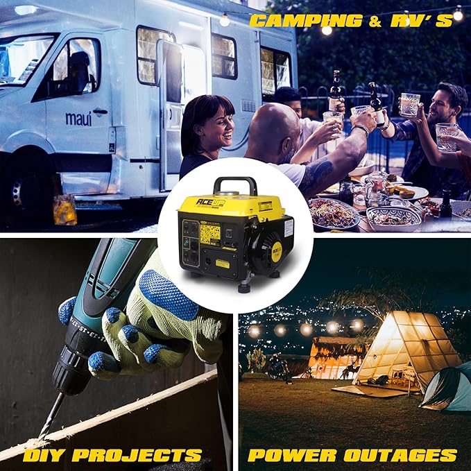 Aceup Energy 1,200W Gas Powered Generator, Small Portable Generator for Home Use Ultralight, EPA & CARB Compliant