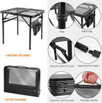 Folding Picnic Table for Grill Outdoor Camping Table with Portable Mesh Bag, Compact & Foldable for Easy Storage - Great for Picnic, Garden, Patio, Dining, BBQ, Party, Market 2Ft
