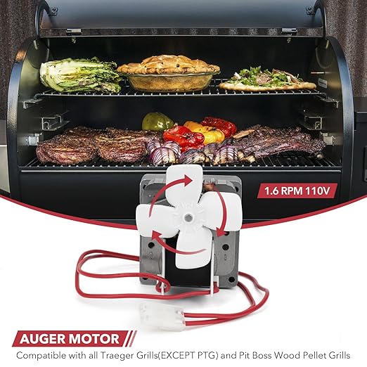 Stanbroil Auger Motor Replacement for Pit Boss/Traeger/Camp Chef Wood Pellet Grills, AC120V 60Hz 2 Pole Universal Auger