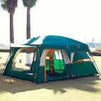 KTT Extra Large Tent 10-12-14 Person(A),Family Cabin Tents,2 Rooms,3 Doors and 3 Windows with Mesh,Straight Wall,Waterproof,Double Layer,Big Tent for Outdoor,Picnic,Camping,Family Gathering