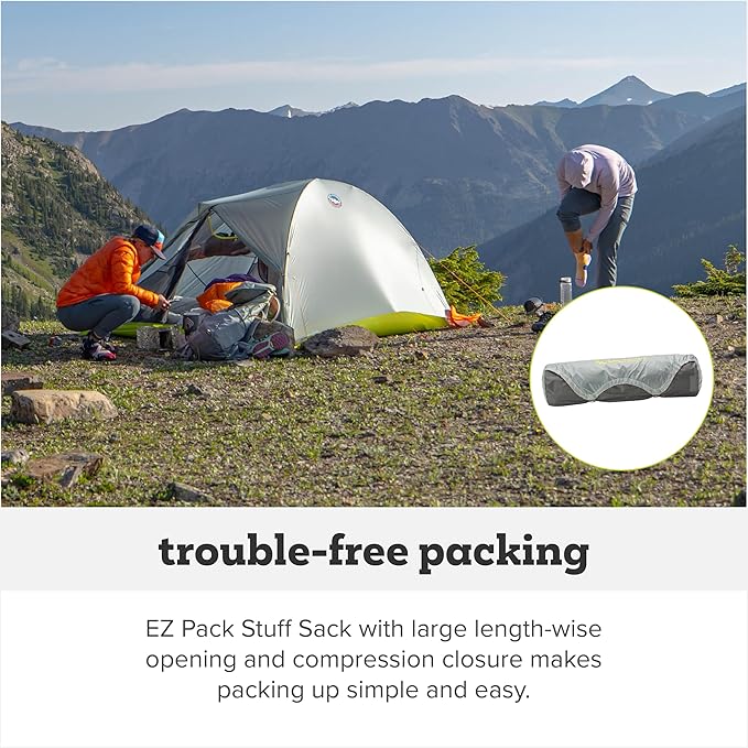 Big Agnes Tiger Wall UL - Ultralight Backpacking Tent, 3-Season Semi-Freestanding Side-Entry Shelter for Camping & Backpacking -1, 2, & 3 Person