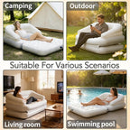 Full Size Inflatable Sofa Bed with Air Pump,2-in-1 Blow-Up Couch and Folding Air Mattress Bed for Home,Camping,and Guests
